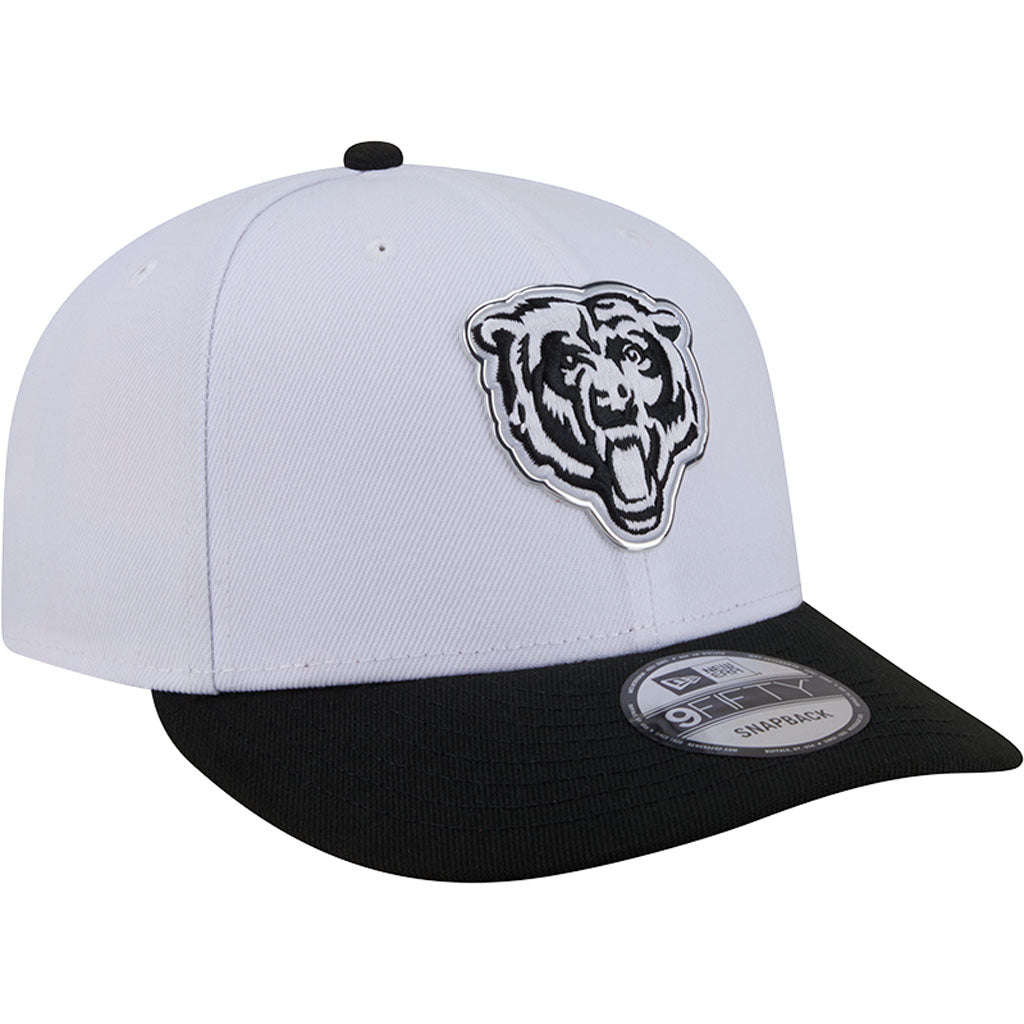 NFL Chicago Bears New Era Black & White 2026 Draft 9FIFTY Snapback Hat - White