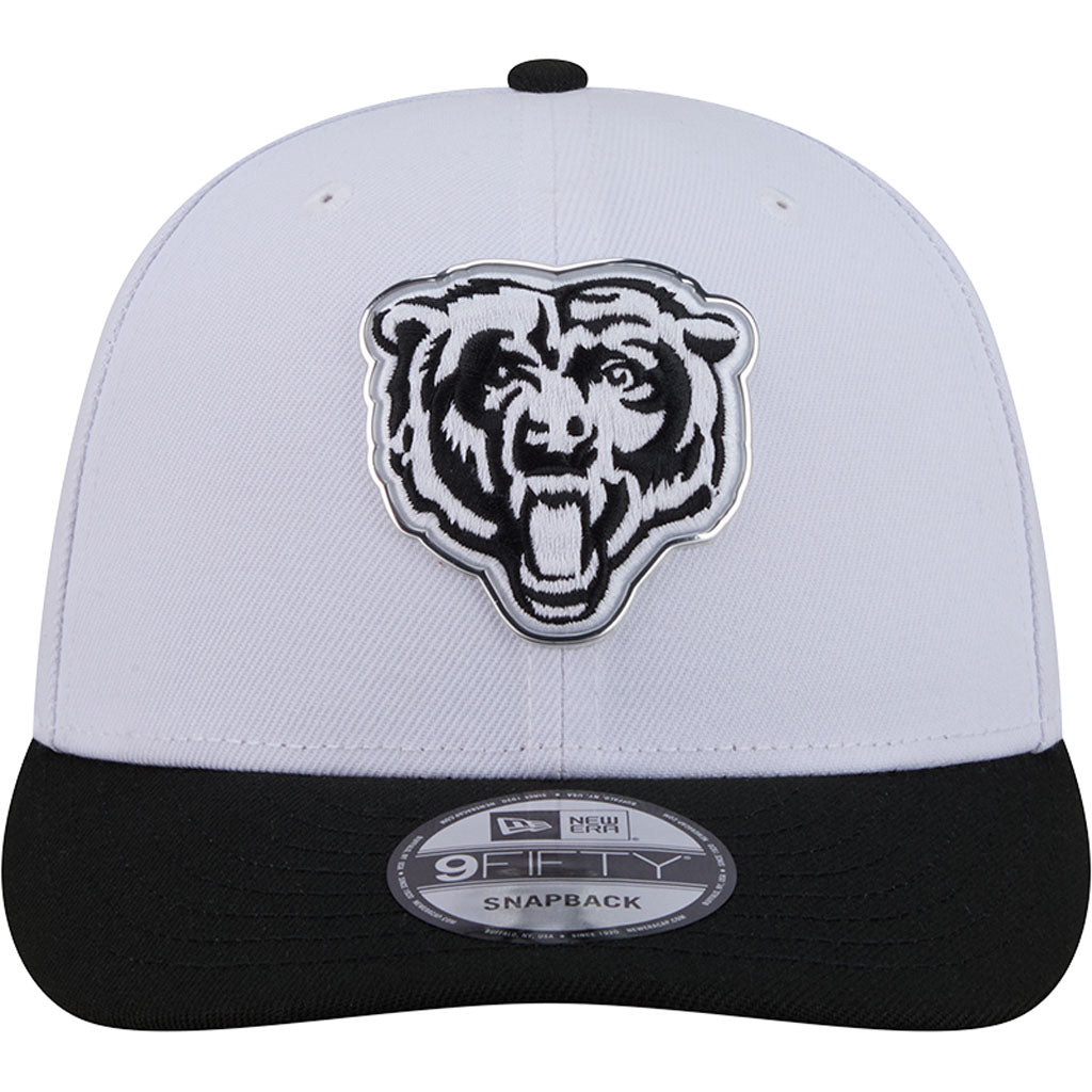 NFL Chicago Bears New Era Black & White 2026 Draft 9FIFTY Snapback Hat - White