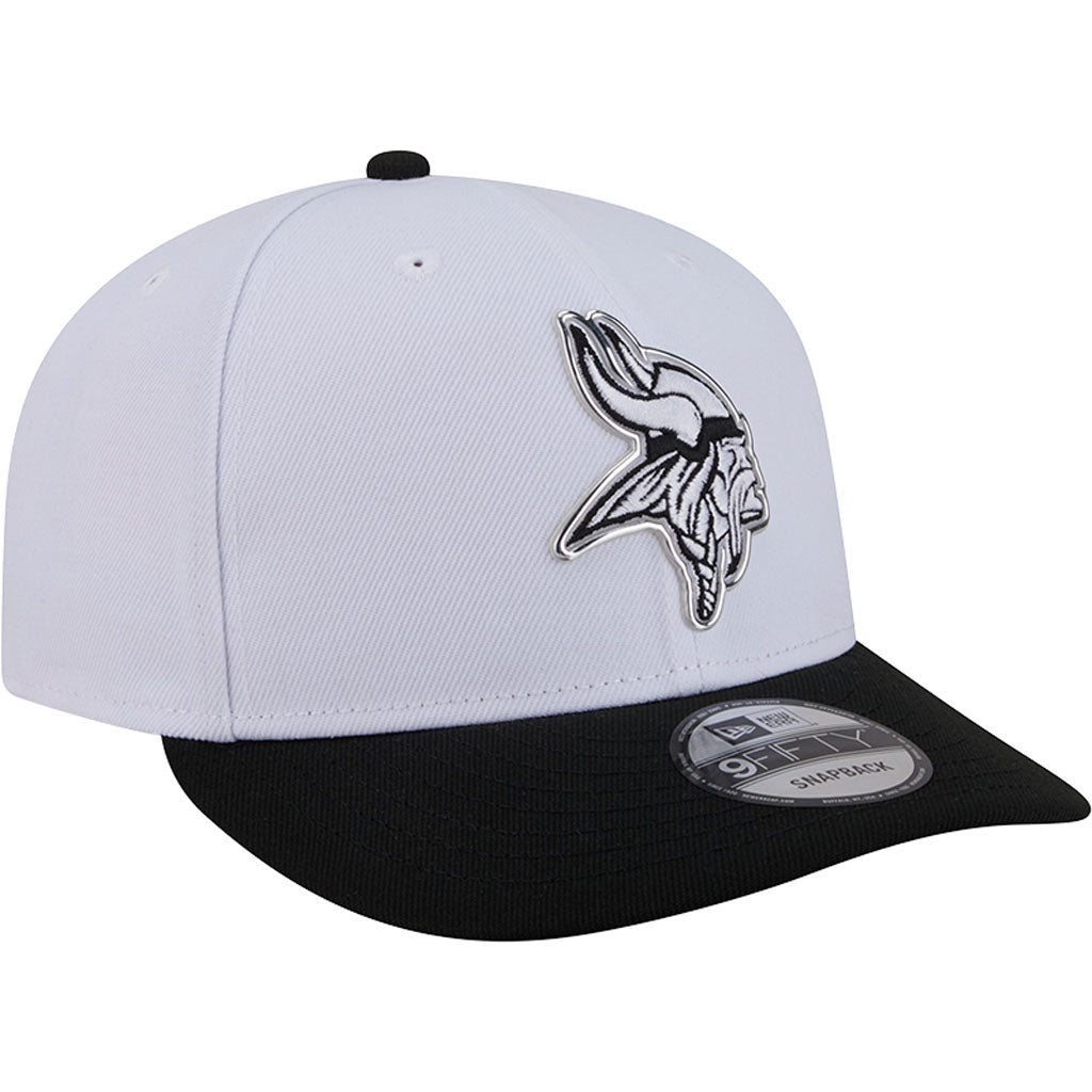NFL Minnesota Vikings New Era Black & White 2026 Draft 9FIFTY Snapback Hat - White