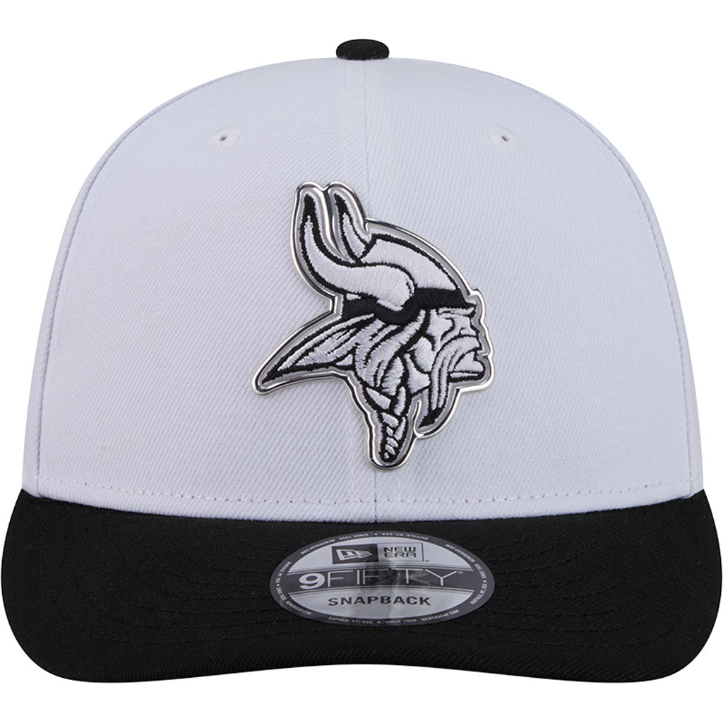 NFL Minnesota Vikings New Era Black & White 2026 Draft 9FIFTY Snapback Hat - White