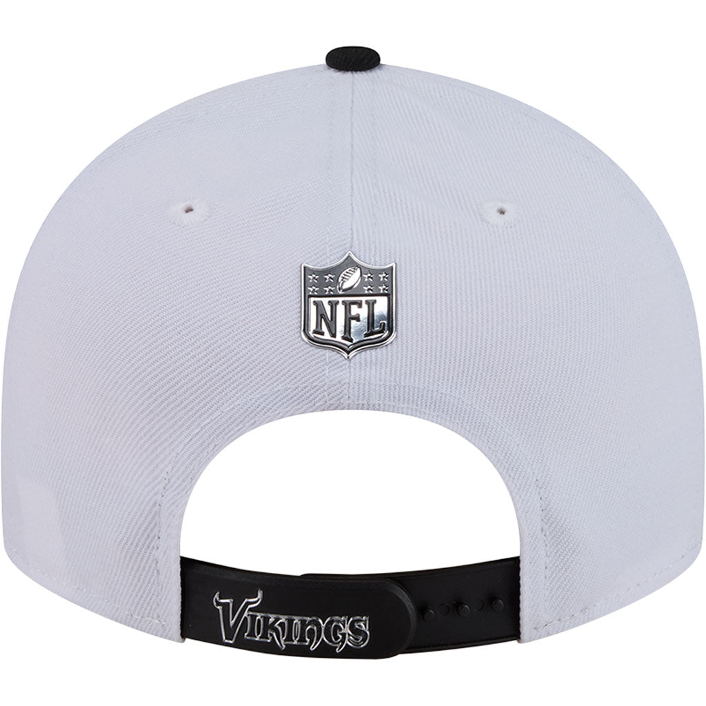NFL Minnesota Vikings New Era Black & White 2026 Draft 9FIFTY Snapback Hat - White