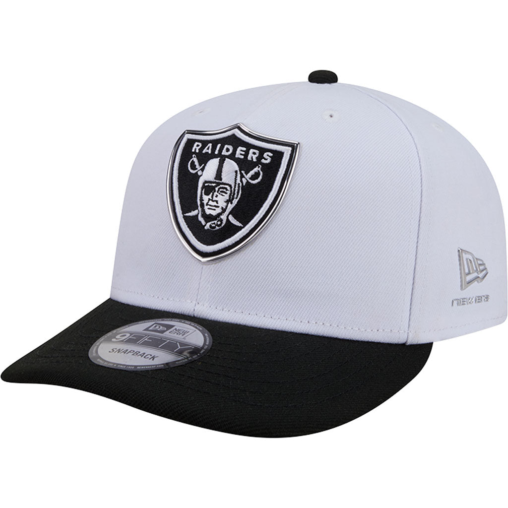 NFL Las Vegas Raiders New Era Black & White 2026 Draft 9FIFTY Snapback Hat - White