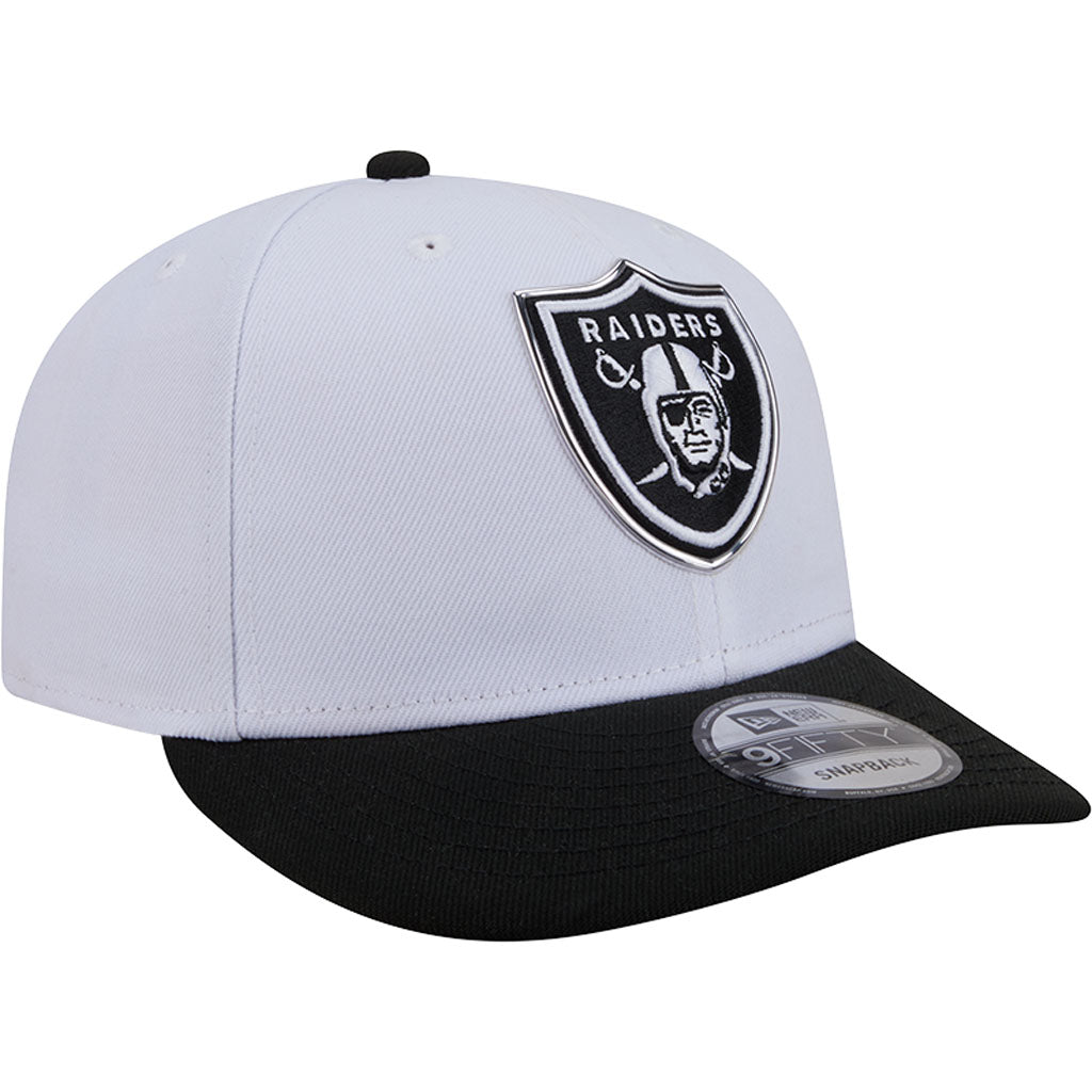 NFL Las Vegas Raiders New Era Black & White 2026 Draft 9FIFTY Snapback Hat - White