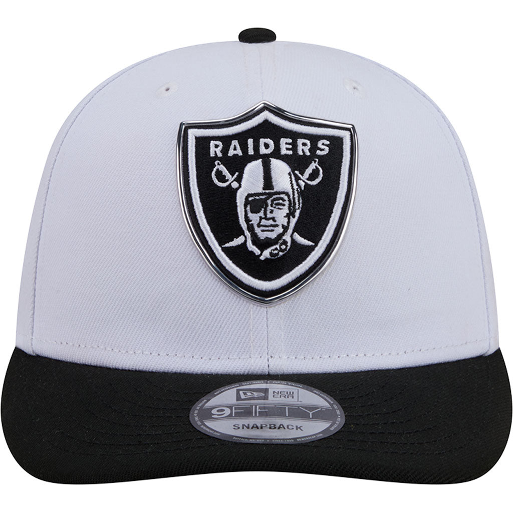 NFL Las Vegas Raiders New Era Black & White 2026 Draft 9FIFTY Snapback Hat - White