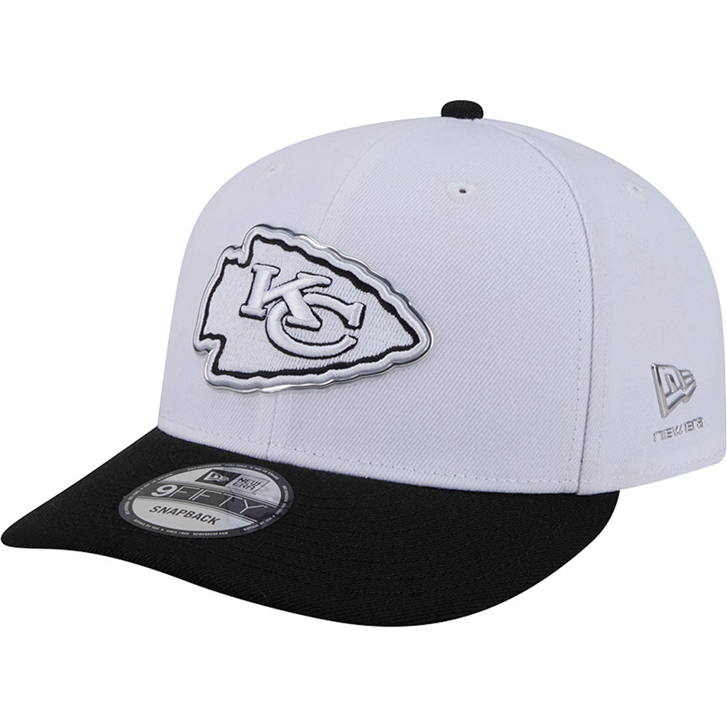 NFL Kansas City Chiefs New Era Black & White 2026 Draft 9FIFTY Snapback Hat - White