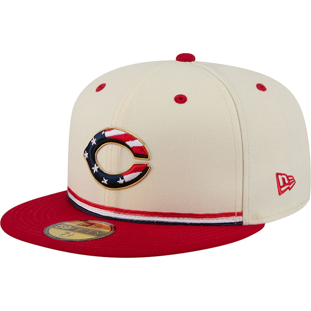 MLB Cincinnati Reds New Era 2026 4th of July 59FIFTY Fitted Hat - Cream