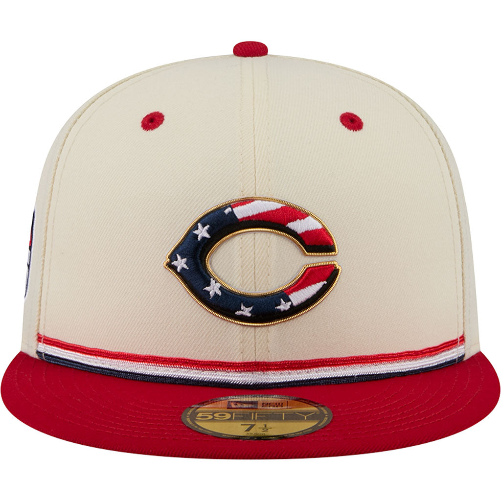 MLB Cincinnati Reds New Era 2026 4th of July 59FIFTY Fitted Hat - Cream