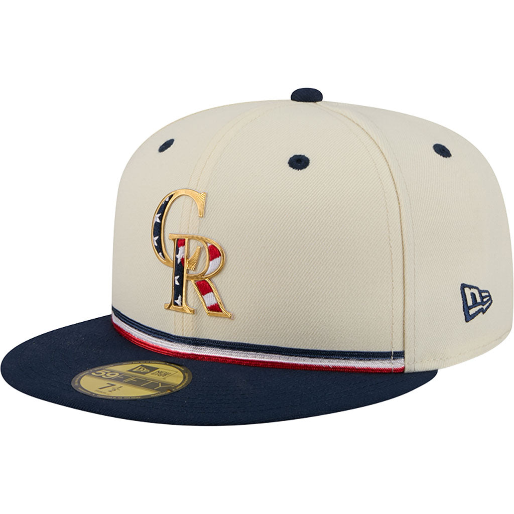 MLB Colorado Rockies New Era 2026 4th of July 59FIFTY Fitted Hat - Cream