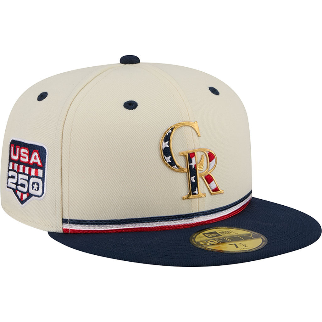MLB Colorado Rockies New Era 2026 4th of July 59FIFTY Fitted Hat - Cream