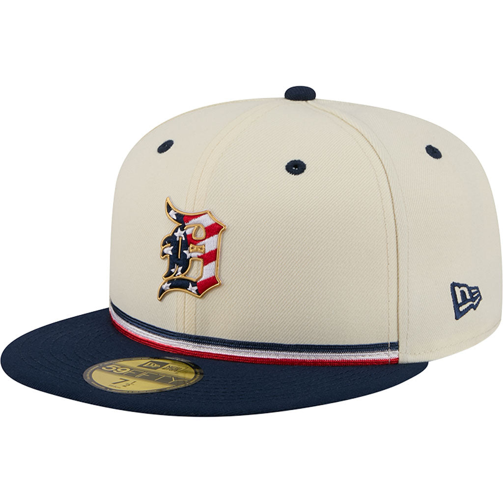 MLB Detroit Tigers New Era 2026 4th of July 59FIFTY Fitted Hat - Cream