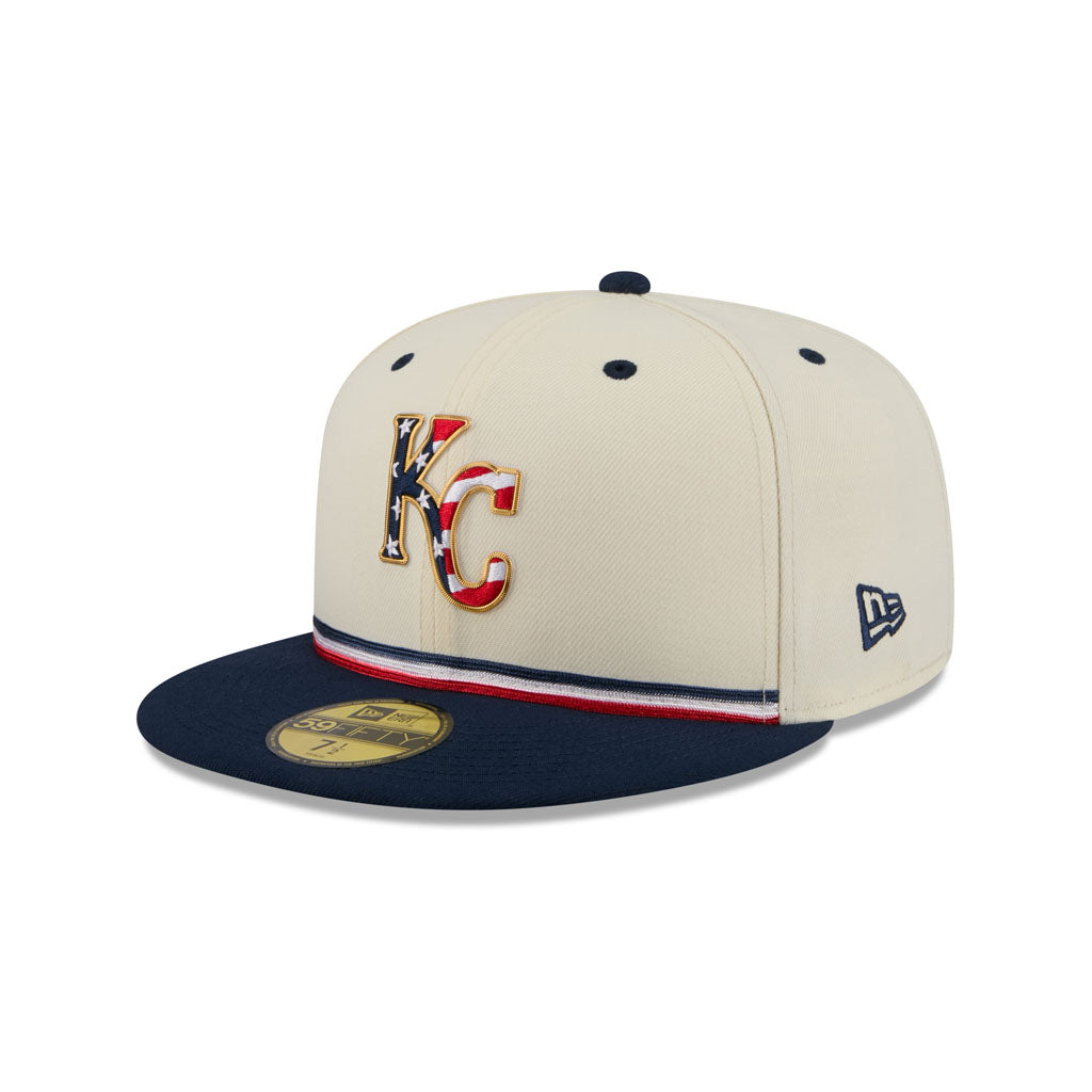 MLB Kansas City Royals New Era 2026 4th of July 59FIFTY Fitted Hat - Cream