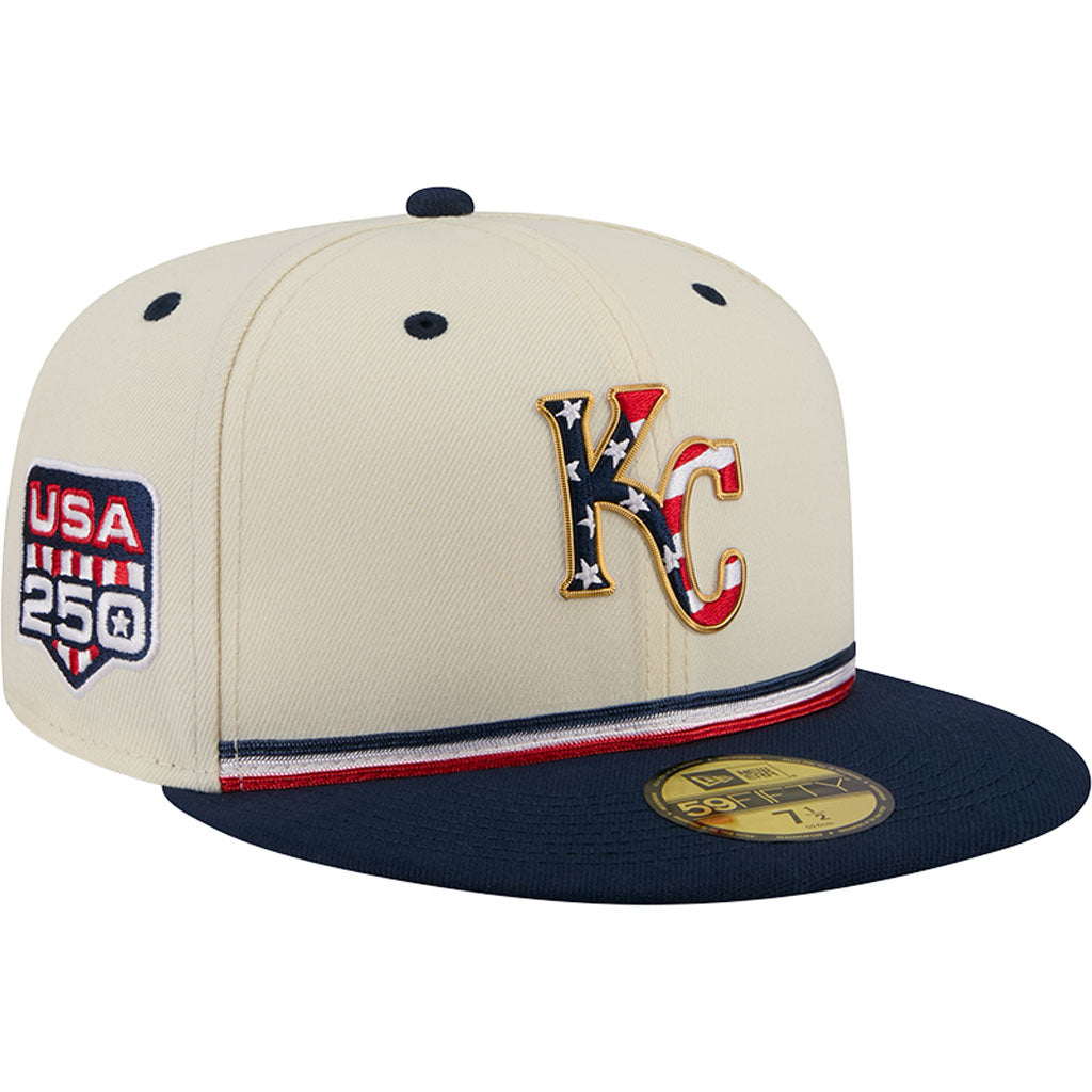 MLB Kansas City Royals New Era 2026 4th of July 59FIFTY Fitted Hat - Cream