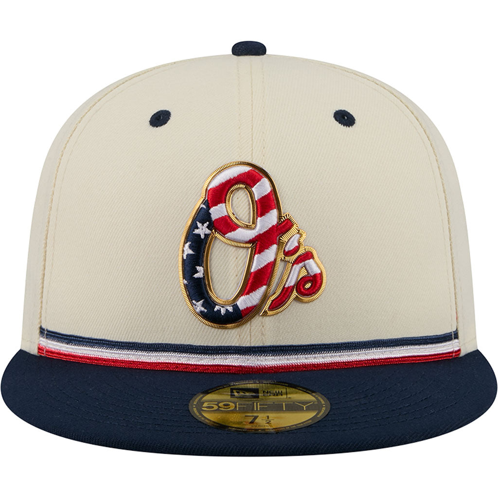 MLB Baltimore Orioles New Era 2026 4th of July 59FIFTY Fitted Hat - Cream