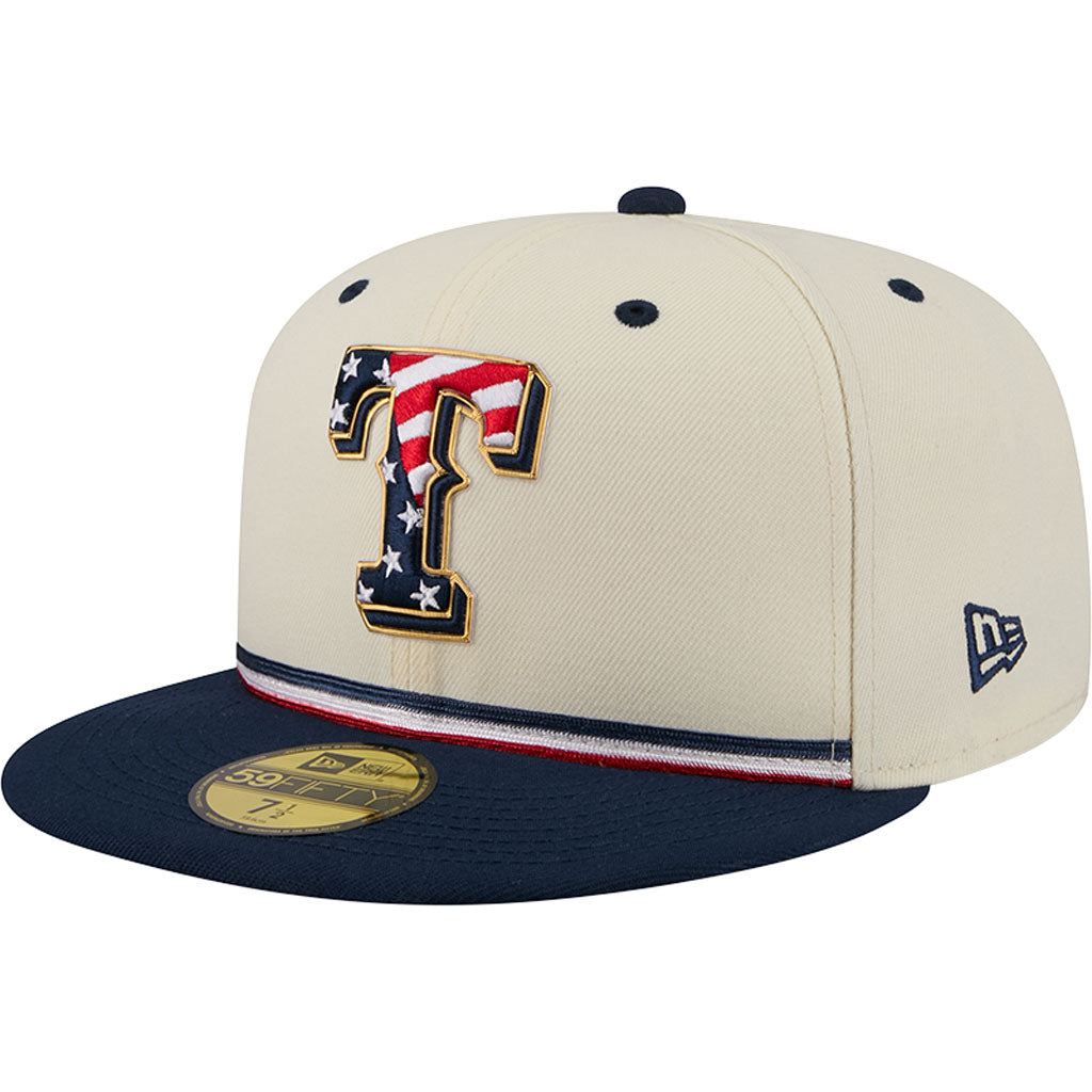 MLB Texas Rangers New Era 2026 4th of July 59FIFTY Fitted Hat - Cream