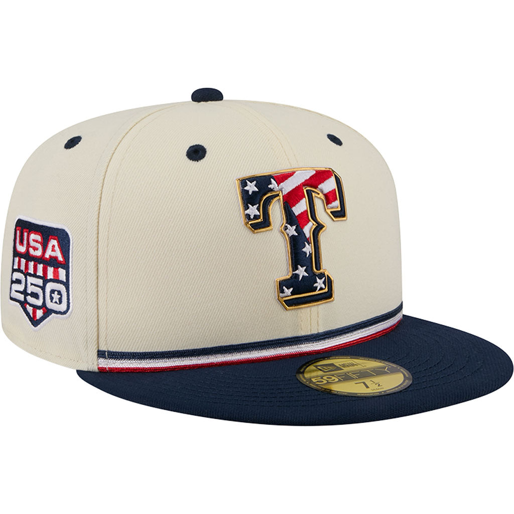 MLB Texas Rangers New Era 2026 4th of July 59FIFTY Fitted Hat - Cream