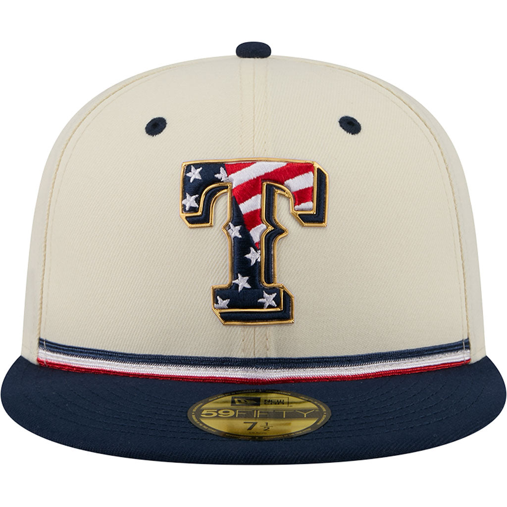 MLB Texas Rangers New Era 2026 4th of July 59FIFTY Fitted Hat - Cream