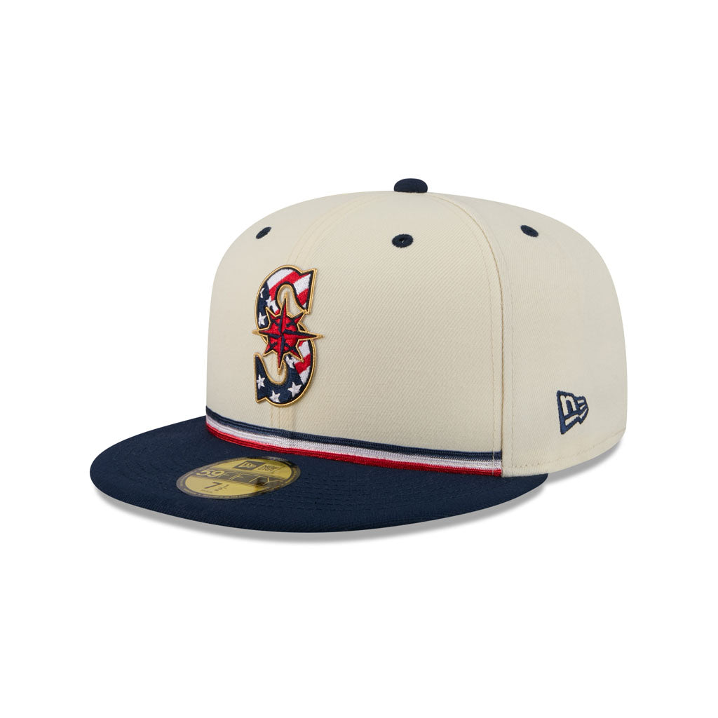 MLB Seattle Mariners New Era 2026 4th of July 59FIFTY Fitted Hat - Cream