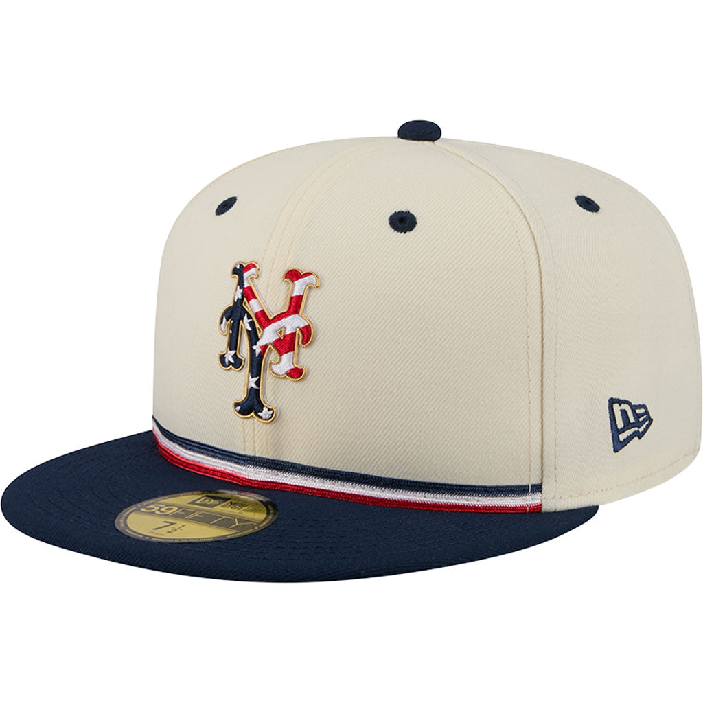 MLB New York Mets New Era 2026 4th of July 59FIFTY Fitted Hat - Cream