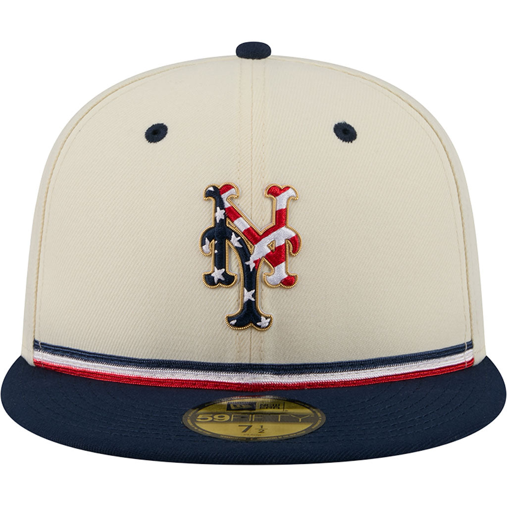 MLB New York Mets New Era 2026 4th of July 59FIFTY Fitted Hat - Cream