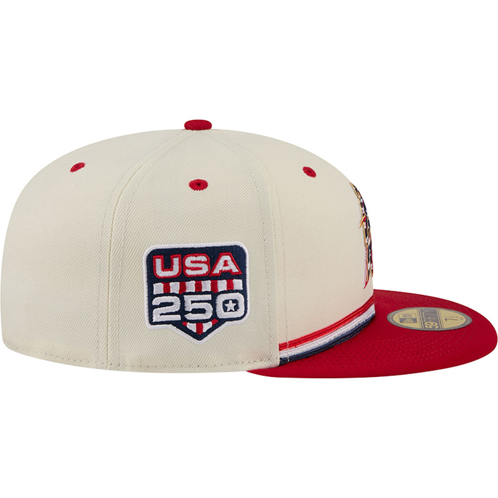 MLB Miami Marlins New Era 2026 4th of July 59FIFTY Fitted Hat - Cream