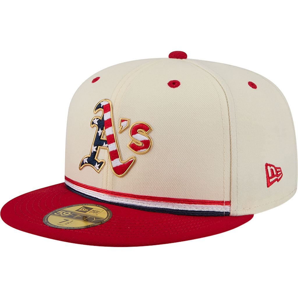 MLB Athletics New Era 2026 4th of July 59FIFTY Fitted Hat - Cream