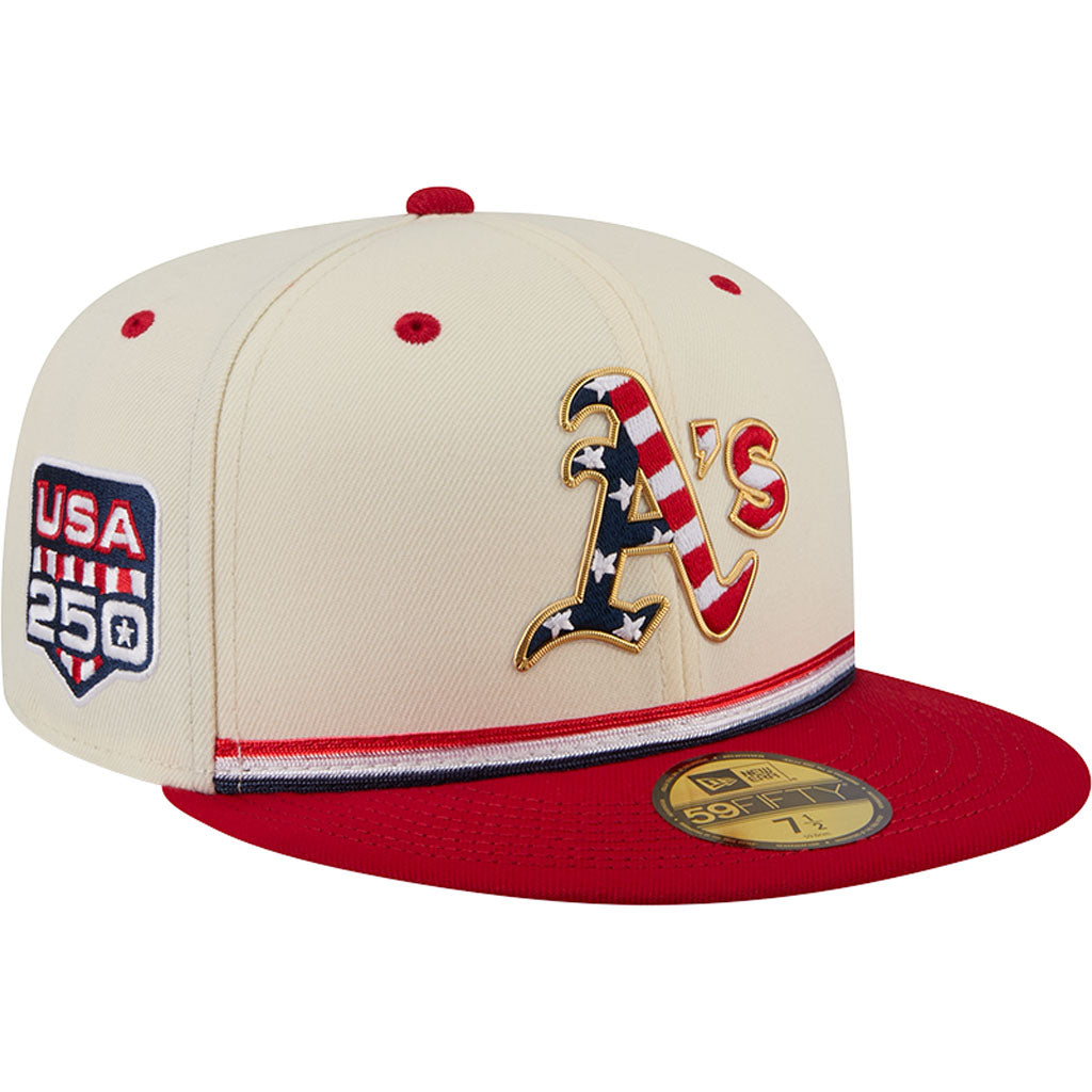 MLB Athletics New Era 2026 4th of July 59FIFTY Fitted Hat - Cream