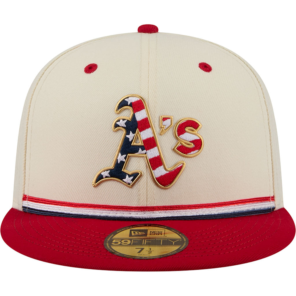 MLB Athletics New Era 2026 4th of July 59FIFTY Fitted Hat - Cream
