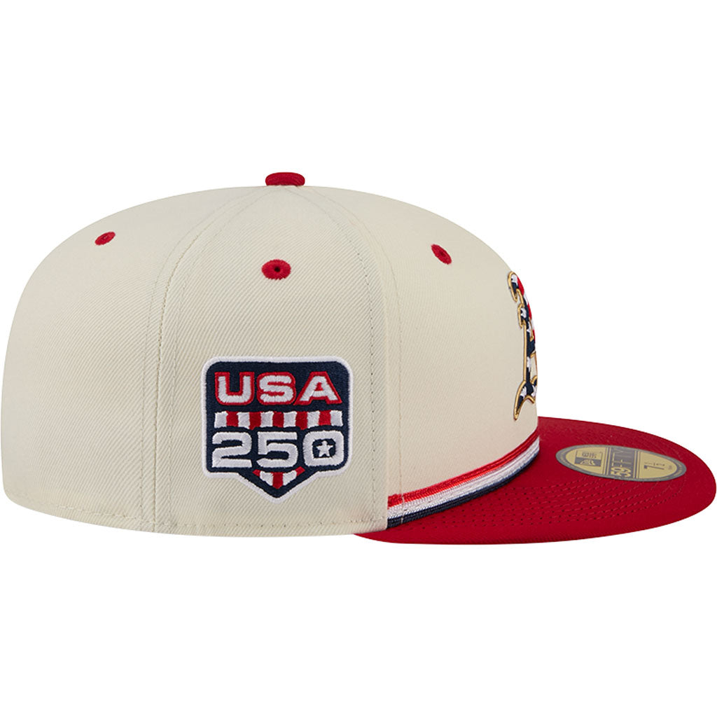 MLB Athletics New Era 2026 4th of July 59FIFTY Fitted Hat - Cream