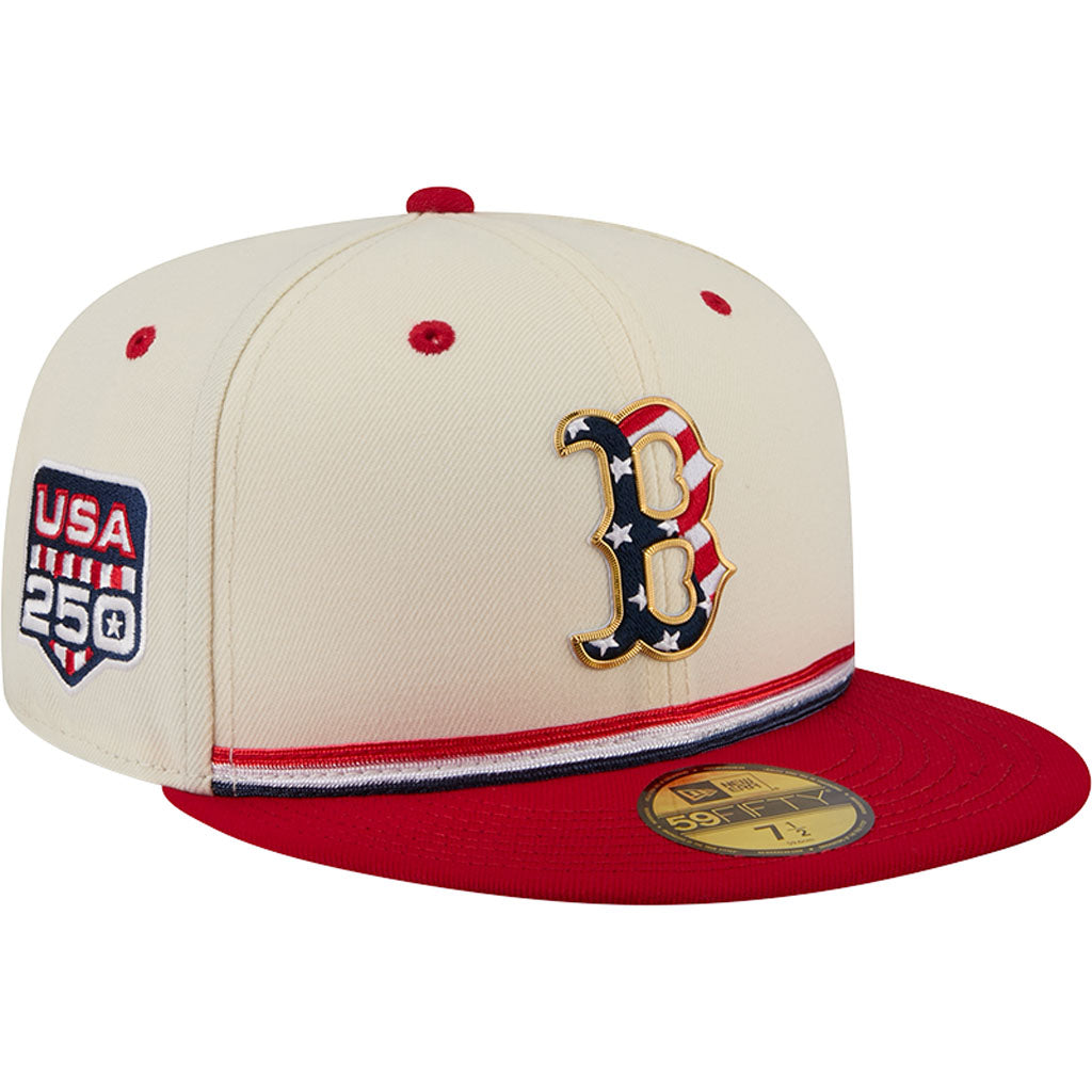 MLB Boston Red Sox New Era 2026 4th of July 59FIFTY Fitted Hat - Cream