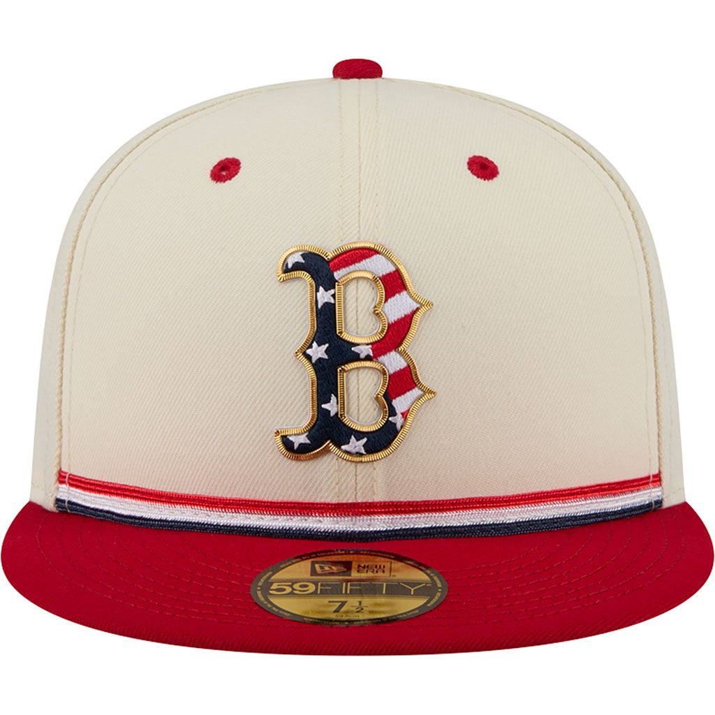MLB Boston Red Sox New Era 2026 4th of July 59FIFTY Fitted Hat - Cream