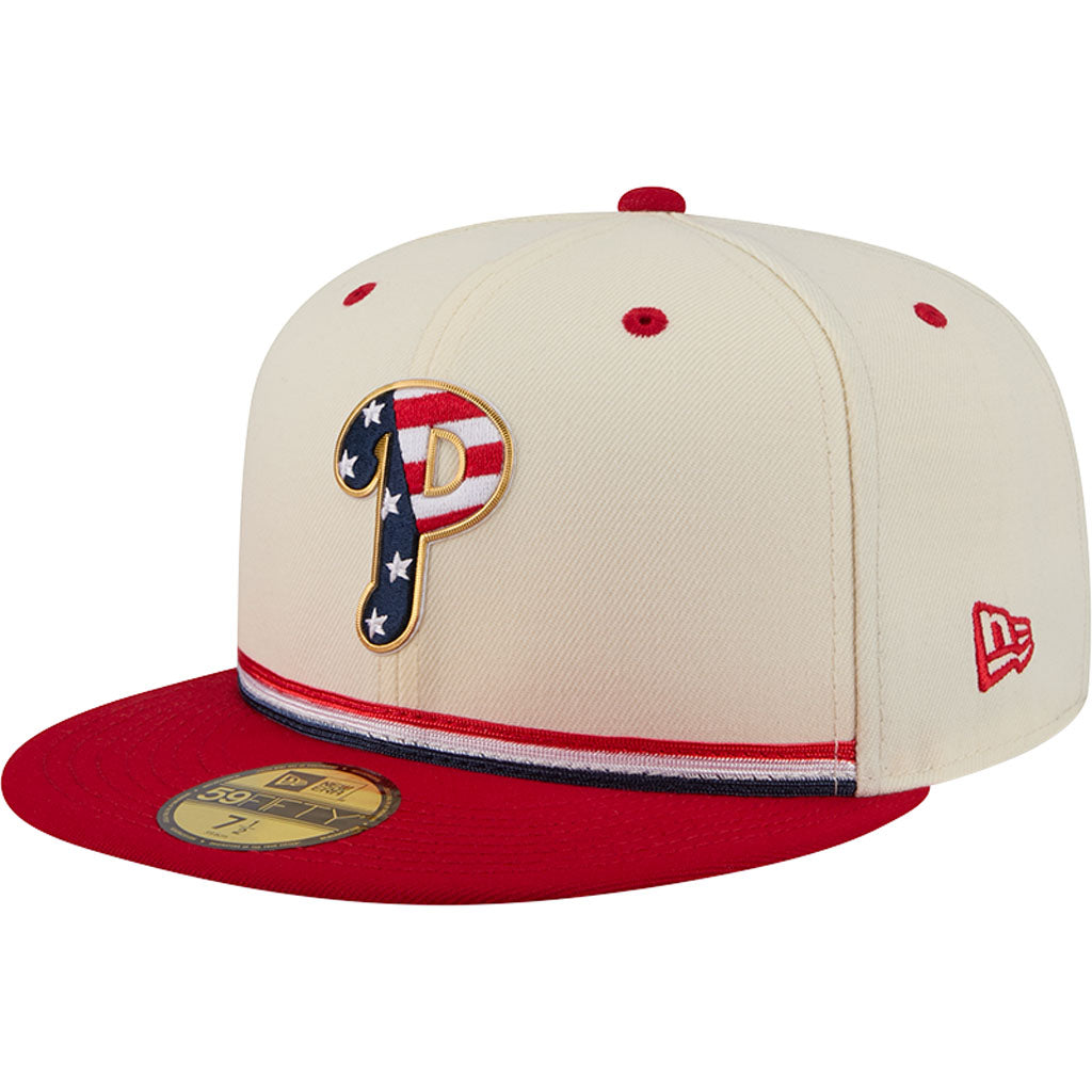MLB Philadelphia Phillies New Era 2026 4th of July 59FIFTY Fitted Hat - Cream