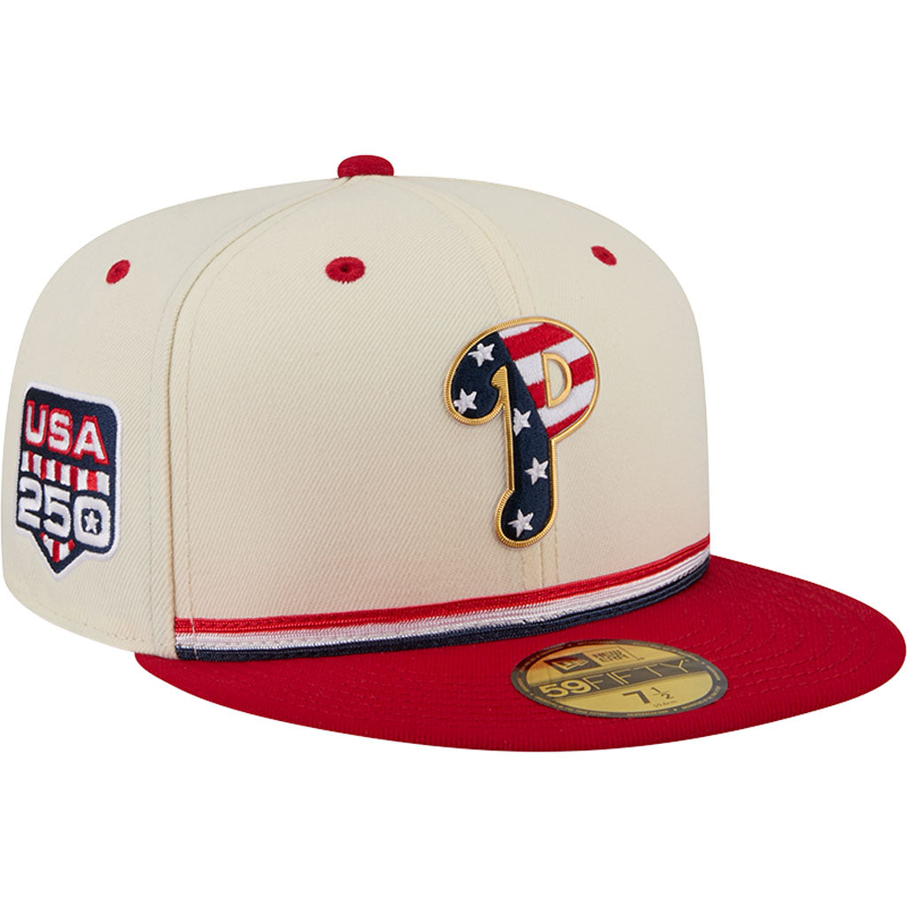 MLB Philadelphia Phillies New Era 2026 4th of July 59FIFTY Fitted Hat - Cream
