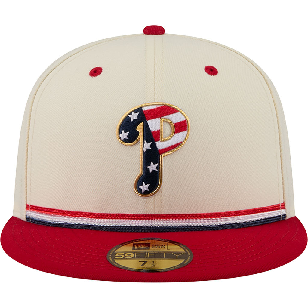 MLB Philadelphia Phillies New Era 2026 4th of July 59FIFTY Fitted Hat - Cream