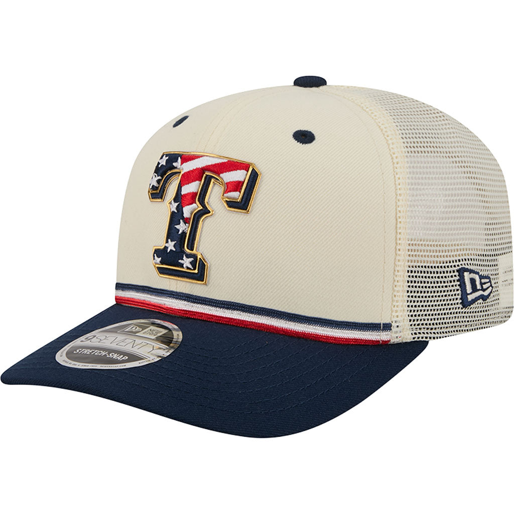MLB Texas Rangers New Era 2026 4th of July 9SEVENTY Stretch Snapback Hat - Cream