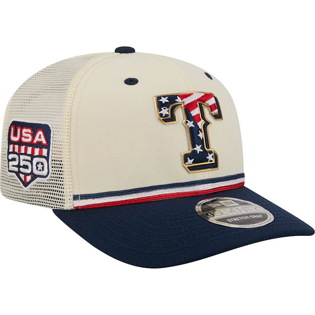MLB Texas Rangers New Era 2026 4th of July 9SEVENTY Stretch Snapback Hat - Cream