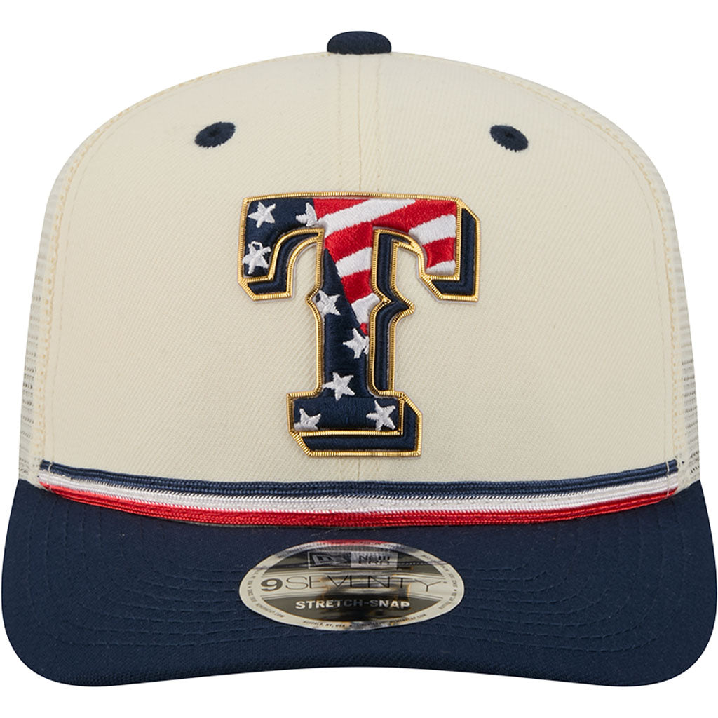 MLB Texas Rangers New Era 2026 4th of July 9SEVENTY Stretch Snapback Hat - Cream
