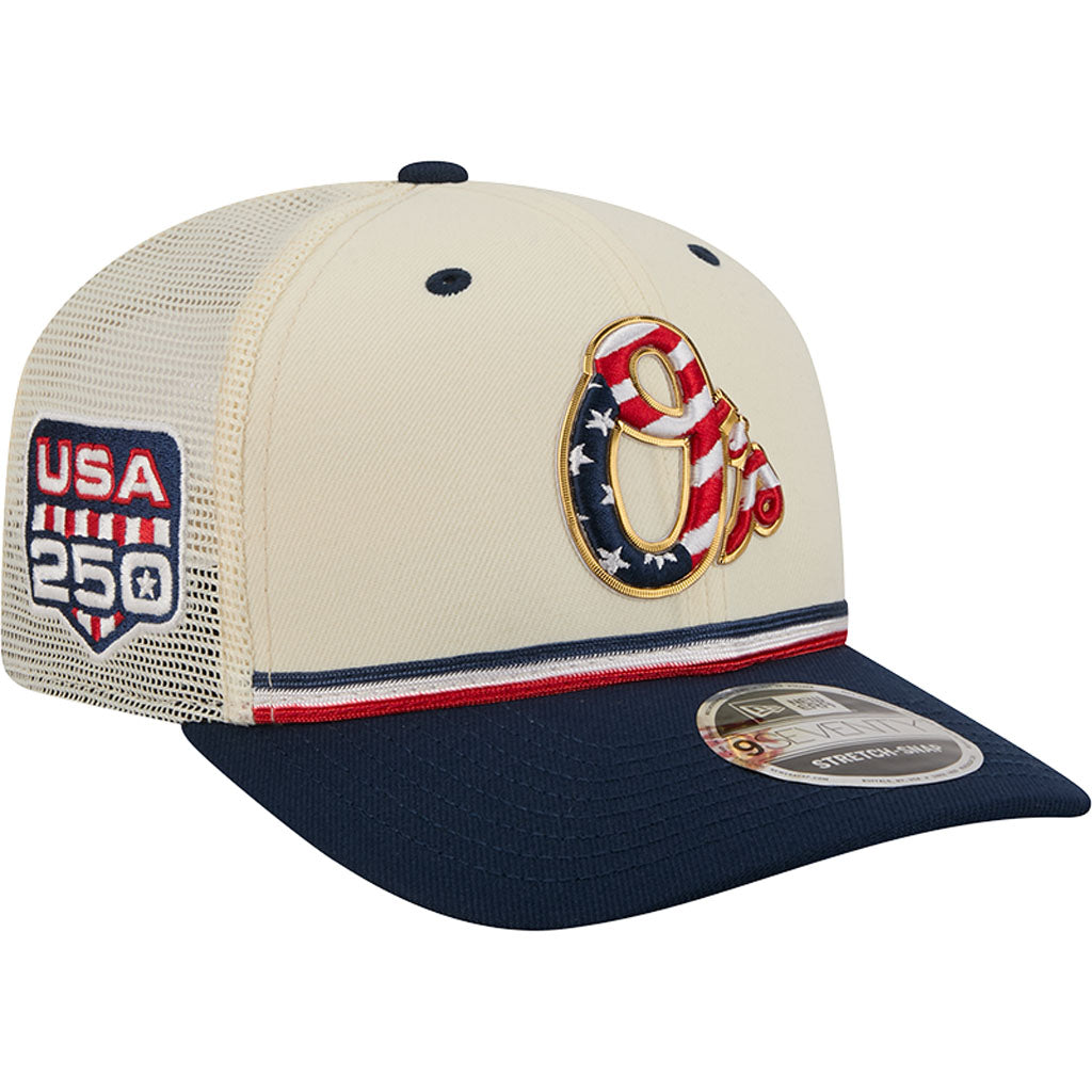 MLB Baltimore Orioles New Era 2026 4th of July 9SEVENTY Stretch Snapback Hat - Cream