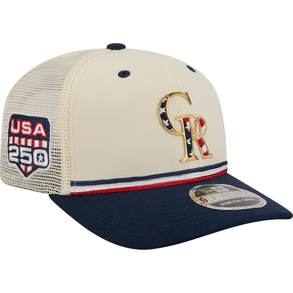MLB Colorado Rockies New Era 2026 4th of July 9SEVENTY Stretch Snapback Hat - Cream