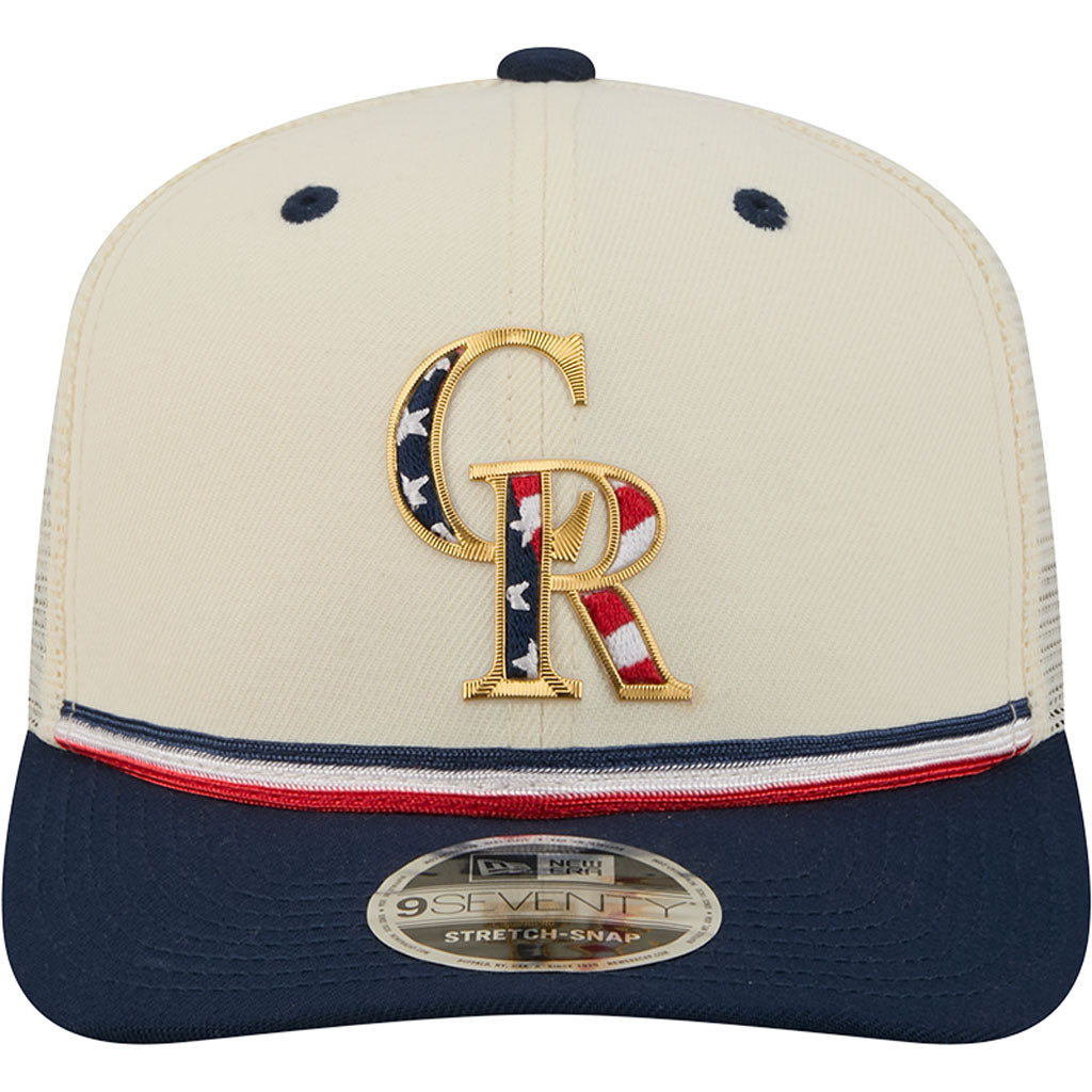 MLB Colorado Rockies New Era 2026 4th of July 9SEVENTY Stretch Snapback Hat - Cream