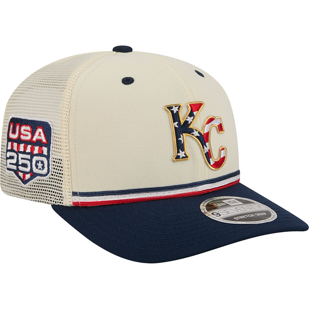 MLB Kansas City Royals New Era 2026 4th of July 9SEVENTY Stretch Snapback Hat - Cream