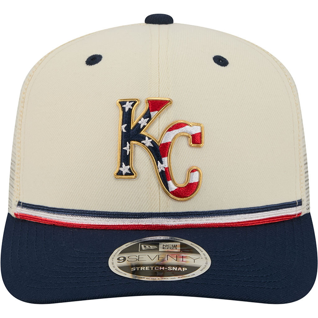 MLB Kansas City Royals New Era 2026 4th of July 9SEVENTY Stretch Snapback Hat - Cream