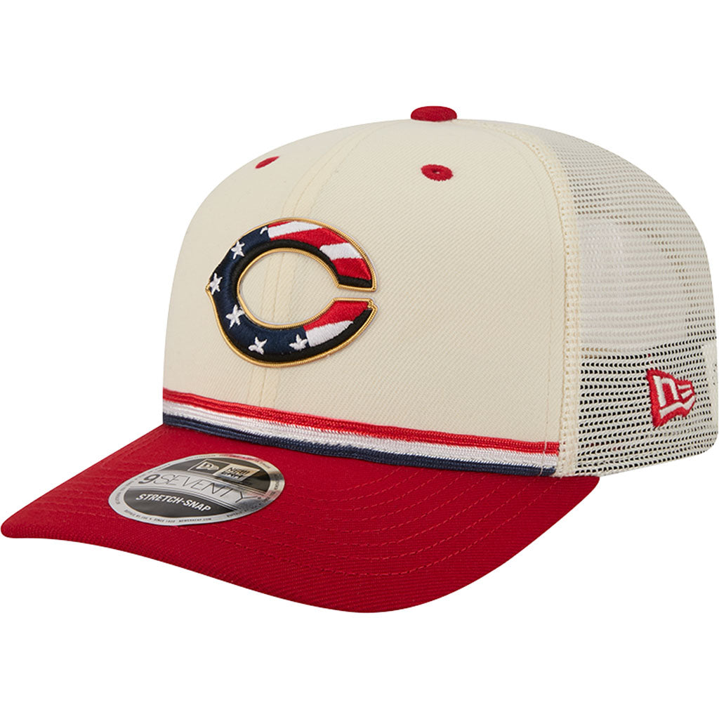 MLB Cincinnati Reds New Era 2026 4th of July 9SEVENTY Stretch Snapback Hat - Cream
