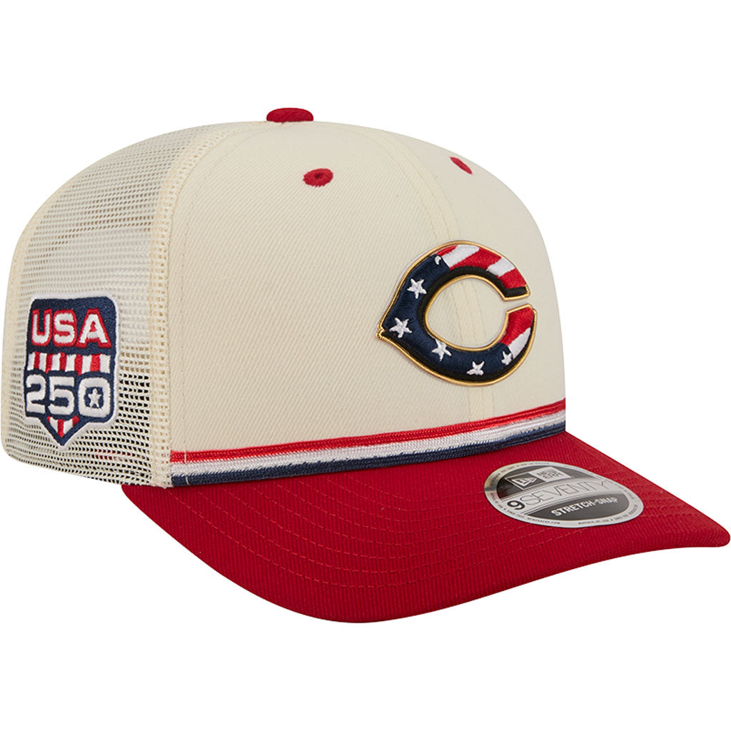 MLB Cincinnati Reds New Era 2026 4th of July 9SEVENTY Stretch Snapback Hat - Cream