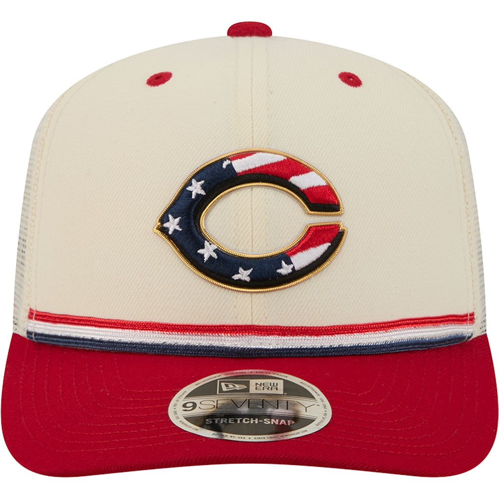 MLB Cincinnati Reds New Era 2026 4th of July 9SEVENTY Stretch Snapback Hat - Cream