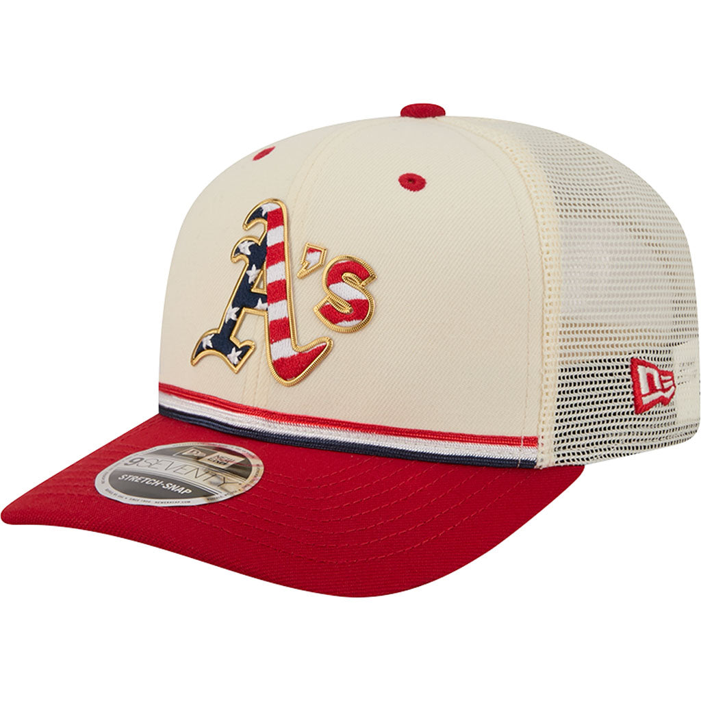 MLB Athletics New Era 2026 4th of July 9SEVENTY Stretch Snapback Hat - Cream