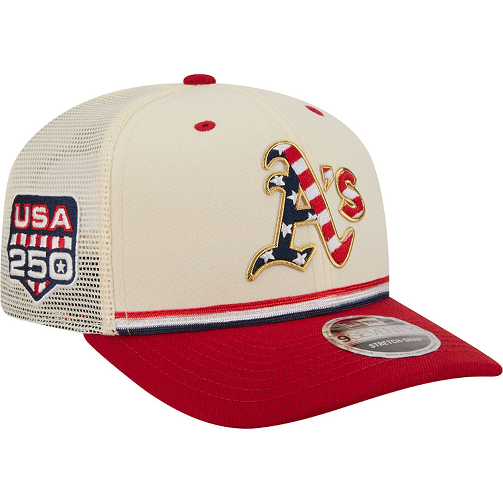 MLB Athletics New Era 2026 4th of July 9SEVENTY Stretch Snapback Hat - Cream