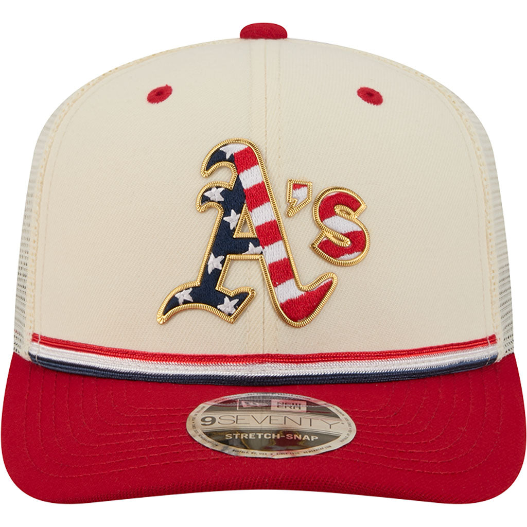MLB Athletics New Era 2026 4th of July 9SEVENTY Stretch Snapback Hat - Cream