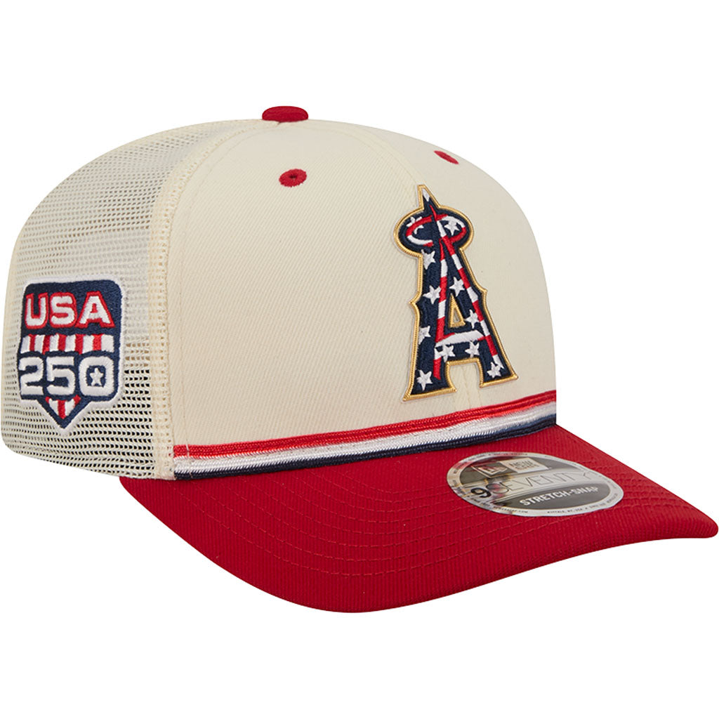 MLB Los Angeles Angels New Era 2026 4th of July 9SEVENTY Stretch Snapback Hat - Cream