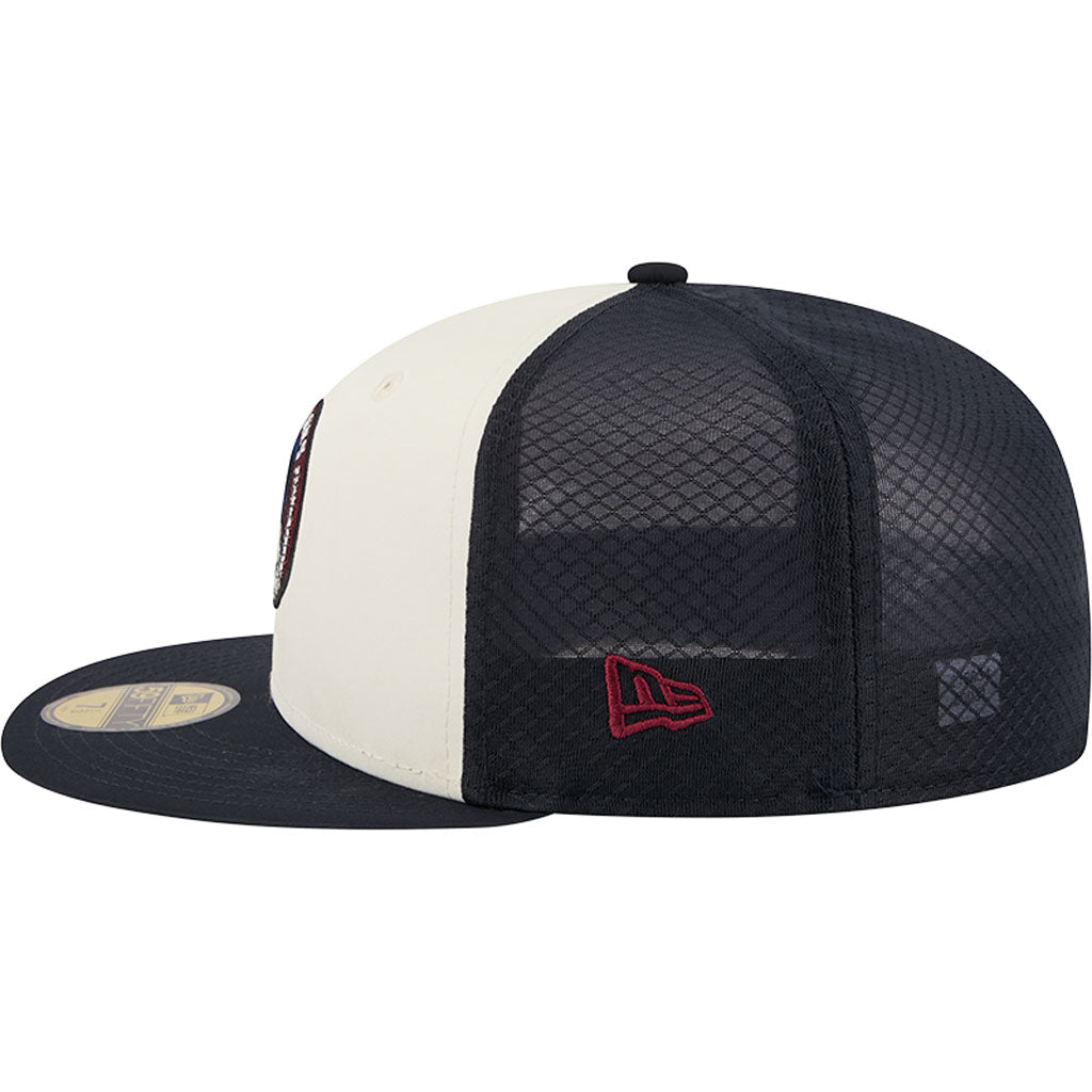 MLB Cleveland Guardians New Era City Connect Batting Practice 59FIFTY Fitted Hat - Cream