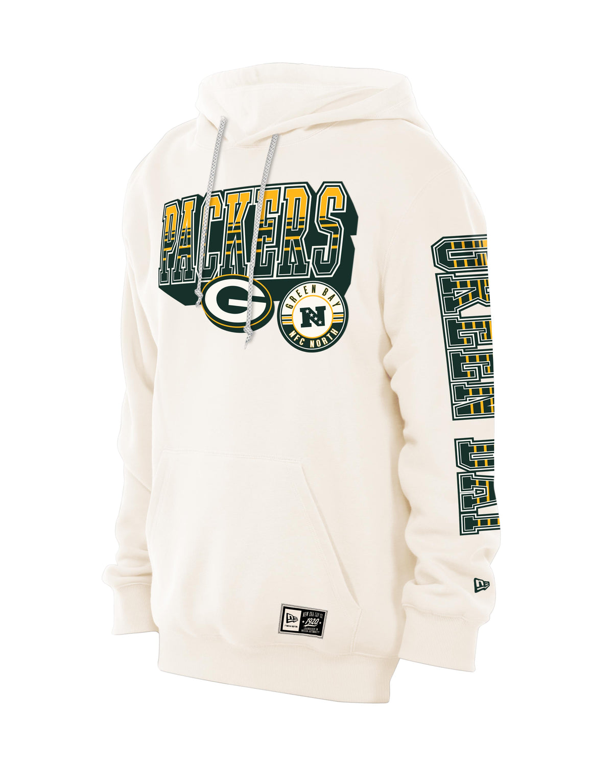 NFL Green Bay Packers New Era Heavy Pullover Hoodie- Cream